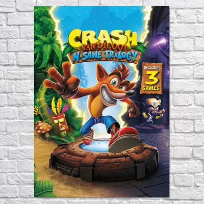 Плакат \"Крэш Бандикут, Crash Bandicoot\", 60×43см (ID#821285861), цена: 190  ₴, купить на Prom.ua