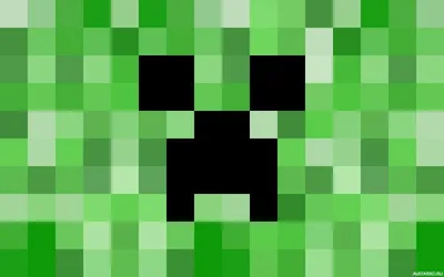 Голова Minecraft крипера из больших квадратиков — Картинки и аватары