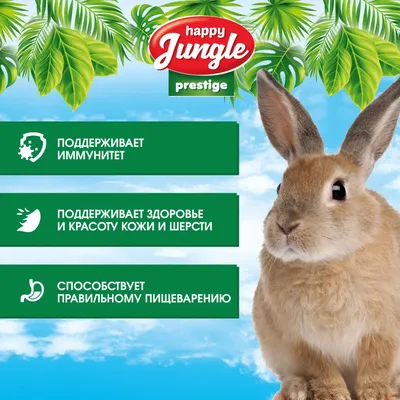 Happy Jungle PRESTIGE 0,5кг корм для кроликов , купить оптом в Москве,  цена, характеристики, описание - Симбио-Урал - ЗооЛэнд