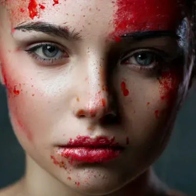 Фото Кровь на лице у красной шапочки, by bewareitbites