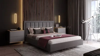 Мягкая кровать с тумбами Napoli Дуб Ривьера NAPOLI-KS-24-DreGrTm – купить в  интернет-магазине Мебель-Москва