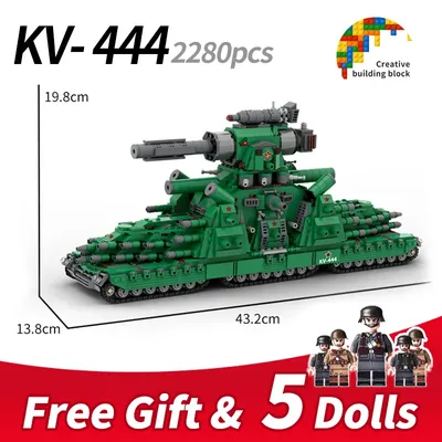 Compatible With Lego MOC KV-44 Cartoons about tanks KV99 Building Blocks  Soviet World of Tanks WW2 Military Weapon Bricks Model