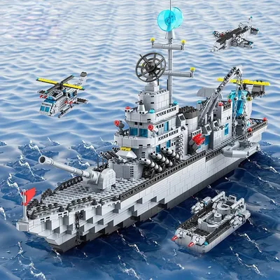 Конструктор Lego «военный корабль», совместим с конструктором Второй  мировой войны, солдаты, оружие, лодка, самолет, автомобиль, набор игрушек  для детей | AliExpress