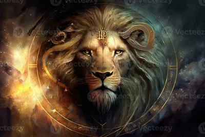 Backdrop of sacred zodiac Leo symbols, astrology, alchemy, magic, sorcery  and fortune telling. generative AI digital painting. Zodiac sign Leo on the  starry sky close up 23539447 Stock Photo at Vecteezy
