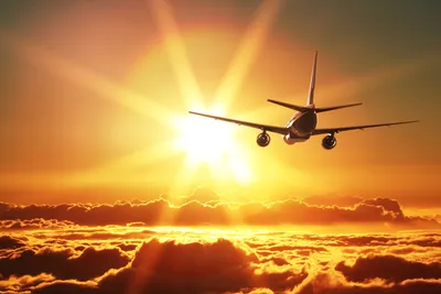 Картинка Самолеты Пассажирские Самолеты солнца летят 2560x1706