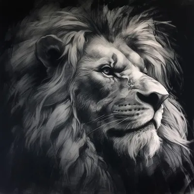 Лев, черно-белый стоковое фото. изображение насчитывающей головка - 49581860