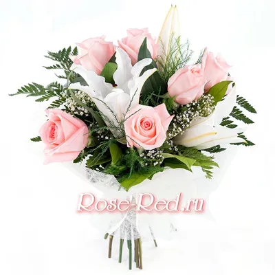 Букет роза с лилией Пачиан — купить в Екатеринбурге
