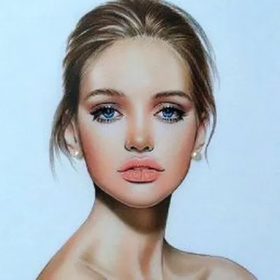 Красивое лицо девушки рисунок - 68 фото