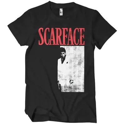 SCARFACE - SAY HELLO - Front Print T-Shirt Black