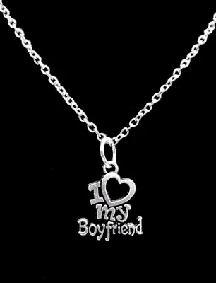 Necklace I Love My Boyfriend Gift Girlfriend Anniversary Charm Jewelry |  eBay