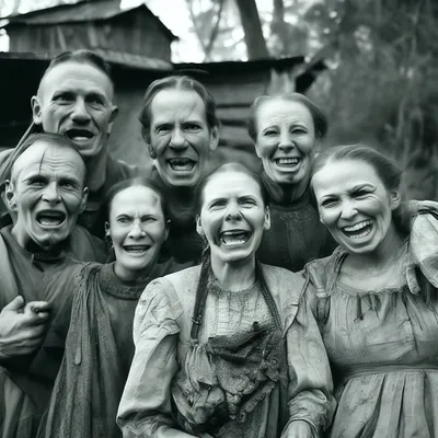 Старая потёртая фотография семья …» — создано в Шедевруме