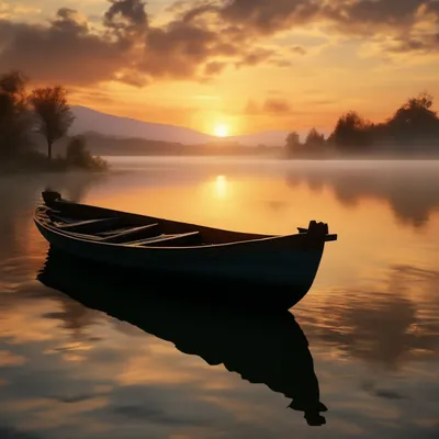 Вид лодки на воду на закате | Бесплатно Фото