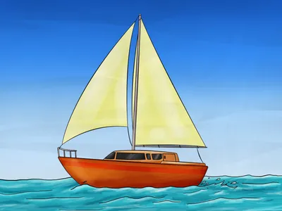 Лодка с парусом рисунок - 64 фото