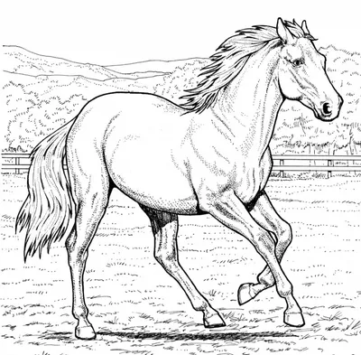 Картинка лошадь ❤ для срисовки