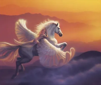 Единороги белые лошади и пегас в красивых арт-дизайнах и милых иллюстрациях  | Премиум Фото