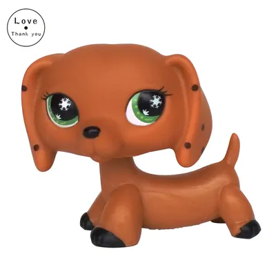Lps Кошка Животное магазин игрушек такса собака редкая коричневая Колбаса  Собака с зелеными глазами снежинки | AliExpress