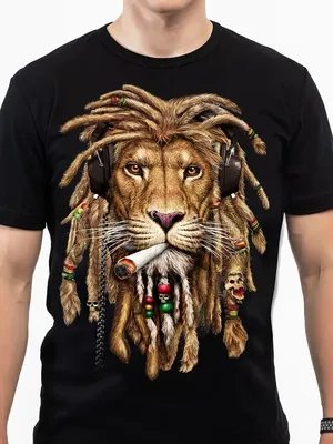 Купить Детская футболка coolpodarok 24 р-р Животные Лев с короной на голове  кляксы за 939р. с доставкой