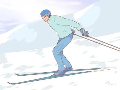 Поэтапное рисование лыжника - 69 фото