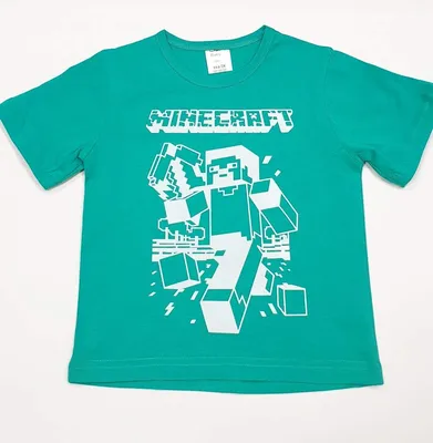 Светящаяся футболка \"Minecraft - Майнкрафт\" (р.38 Рост 128-134) (id  110515048), купить в Казахстане, цена на Satu.kz