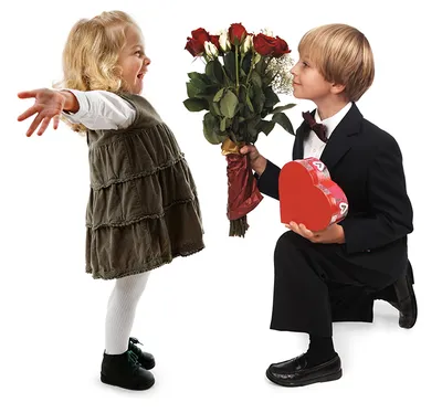 Мальчик с розой и девочкой стоковое фото ©konstantin32 2736862