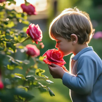 Мальчик с розой - красивые фото