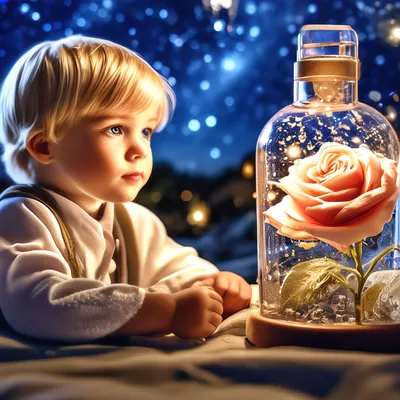 Мальчик и роза фэнтези» — создано в Шедевруме