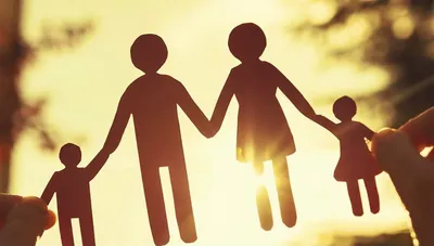 Детская иллюстрация \"семья\". Мама. папа и два сына. Stock Illustration |  Adobe Stock