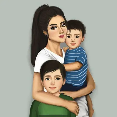 Семья. папа, мама и два сына. …» — создано в Шедевруме