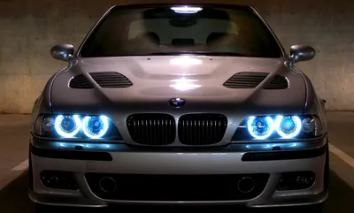 Скачать обои машина, машины, BMW, Бумер, черная, е39, Angels Eyes, раздел  bmw в разрешении 2560x1541