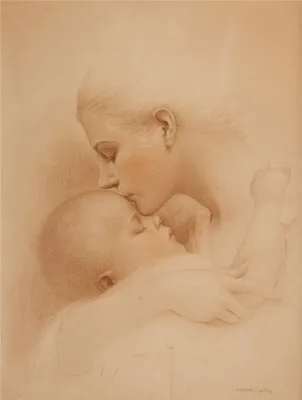 Предпросмотр схемы вышивки «Мать и дитя» (№226089) - Вышивка крестом