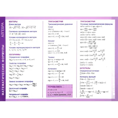 Стенд «Основные математические формулы» | Научно-технический центр  «Решение» | ntcreshenie.ru