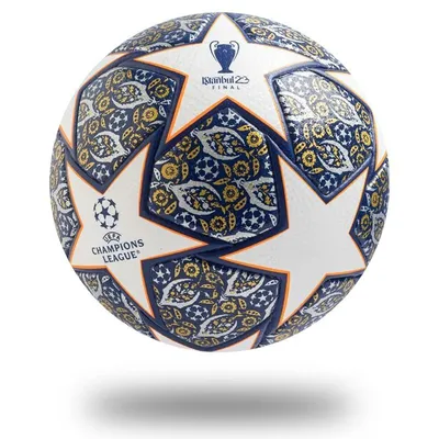 Футбольный мяч Champions league 23 Istanbul, 5 размер, синий, оранжевый  купить по выгодной цене в интернет-магазине OZON (1052575243)