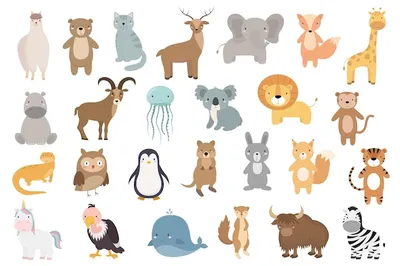10 мультяшных милых животных, единорог, слон, панда, детская одежда,  печатные наклейки «сделай сам», железный теплоперенос, печать на детской  одежде | AliExpress