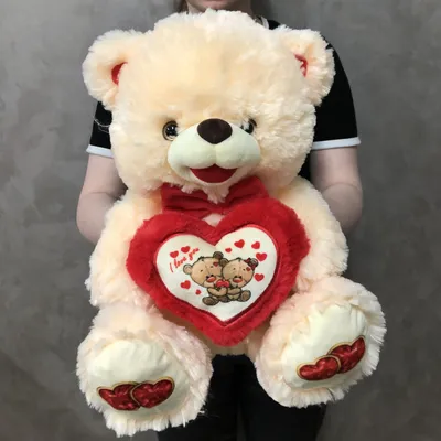 Медведь Choco с сердцем 70 см - купить по выгодной цене | Круглосуточный  интернет-магазин цветов