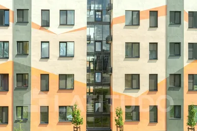 Многоквартирные жилые дома со встроенными нежилыми помещениями участок 2121  Расцветай-Янино | Архитектурная мастерская Юсупова - Yusupov Architects
