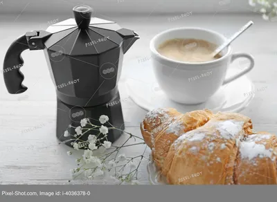 Кофейный винтажный плакат с векторной иллюстрацией моки в черно-белом стиле  со слоями отдельной текстуры и текста. | Премиум векторы