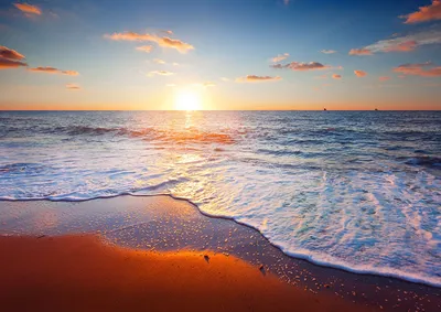 Картинка Пляж Море солнца Природа Небо Рассветы и закаты Вода | Закаты,  Обои с пляжем, Пляжные фото