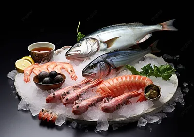 Множество рыбы и морепродуктов, плоская положите сверху снимок на черном  фоне Лещ моря Креветки, краб, сардины, мидии, кальмары и Стоковое  Изображение - изображение насчитывающей мидии, ингридиент: 200376855