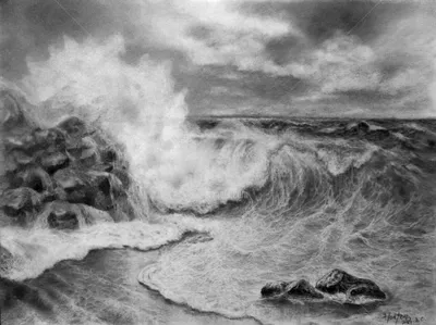 Картинки моря карандашом фотографии