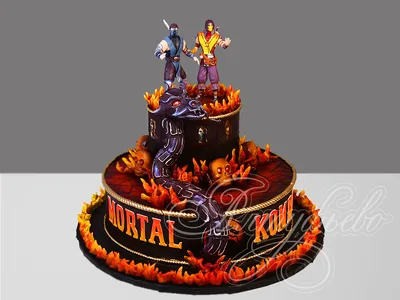 Торт Mortal Kombat на 17 лет 18094021 стоимостью 26 950 рублей - торты на  заказ ПРЕМИУМ-класса от КП «Алтуфьево»