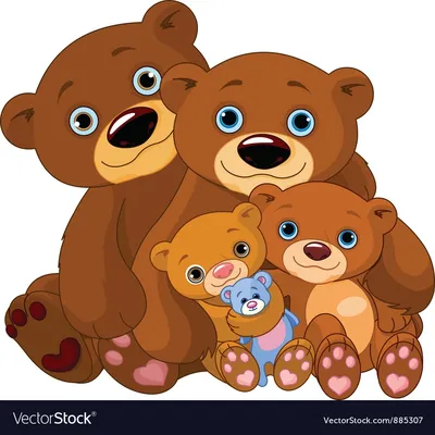 Семья медведей рисунок - 65 фото