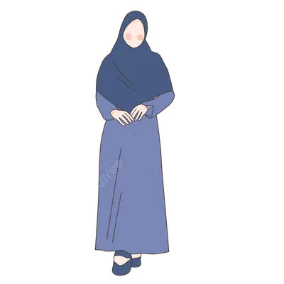 иллюстрация красивой мусульманки в синей одежде PNG , синяя одежда,  мусульманка, хиджаб сяри PNG картинки и пнг PSD рисунок для бесплатной  загрузки