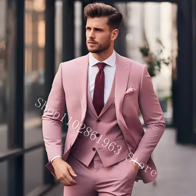 Мужской костюм-тройка розового цвета. Арт.: 4-2258-3 – купить в магазине  мужской одежды Smartcasuals