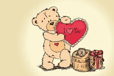 Скачать обои подарок, медведь, день влюбленных, тедди, i love you, teddy  bear, valentines day, раздел праздники в разрешении 4000x2667