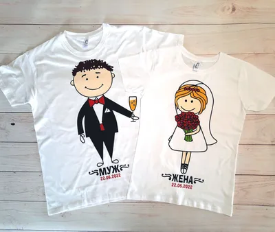 Парные футболки для двоих Парные футболки для влюбленных с принтом Том и  Джерри