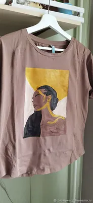 Женскую Хлопковая футболка с принтом девушка купить в онлайн магазине -  Unimarket