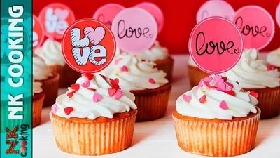 Клубничные Капкейки на День Влюблённых ♥ Десерты на 14 Февраля ♥ Рецепты NK  cooking - YouTube