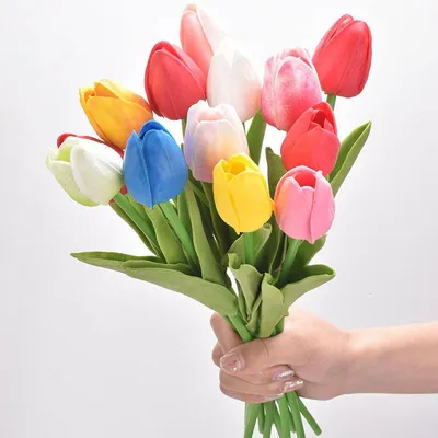 Купить Тюльпаны, искусственные цветы, полноценная комната, спальня, рабочий  стол, искусственные цветы, букеты | Joom