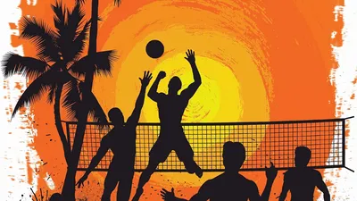 Пляжный волейбол рисунок - 64 фото