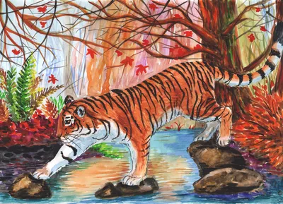 дети раскраски на тему животных вектор тигр Иллюстрация вектора -  иллюстрации насчитывающей ангстрома, мило: 224424096